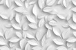 Sophisticated White 3D Floral Leaves Against White - Modern Art, Simplicity in Design, Wedding Themes