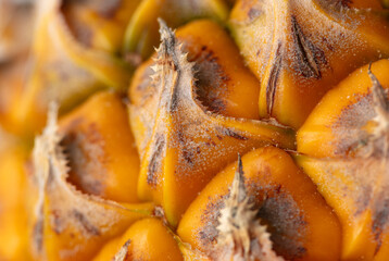 Sticker - Orange peel of a ripe pineapple as an abstract background. Texture