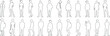 © Arafat - boy Line art collection featuring boys in various poses, standing, walking, casual. Ideal man outline for animation, character design