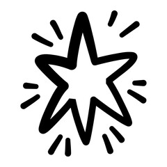 Wall Mural - sparkle star icon, vector hand drawn design element.