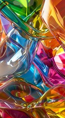 Sticker - Colorful Glass 3D Object, abstract wallpaper background