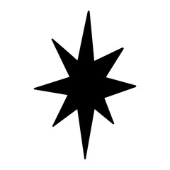 Wall Mural - sparkle star icon, vector hand drawn design element.