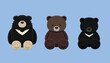 Doll Bear Sloth Black Brown Animal Cute Cartoon Vector Illustration