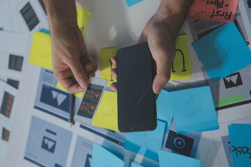 ux graphic designer creative sketch planning application process development prototype wireframe for