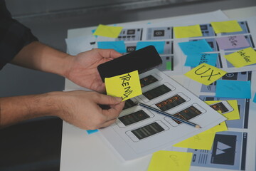 ux graphic designer creative sketch planning application process development prototype wireframe for