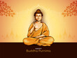 Beautiful Happy Buddha Purnima Indian festival greeting card