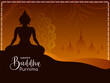 Happy Buddha Purnima religious Indian festival celebration card