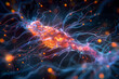 © lertsakwiman - Captivating Biological Organism with Electric Energy Flowing Through its Form,Technical Schematic-Style Rendering of the Nervous System with