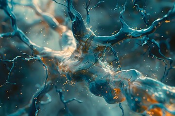 Poster - Captivating Neural Network Synapse Transmission in 3D Rendering