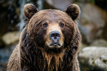 majestic grizzly bear in the forest