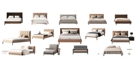 Sticker - Collection of beds PNG transparent background