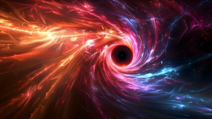 Wall Mural - abstract digital art of cosmic supermassive black hole in galaxy center. concept digital art, abstra