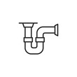 This icon showcases a sink drain riser, commonly known as a P-trap, essential in plumbing systems to prevent sewer gases from entering the home. Vector illustration 