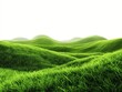 Vibrant green grass covering soft rolling hills symbolizing growth and tranquility.