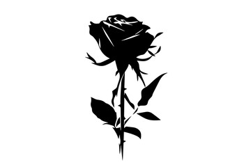 Wall Mural - Vintage Rose: Hand-Drawn Floral Vector Logo Design. Tattoo design.