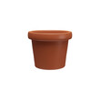 3D vector illustration of a glossy brown pot, suitable for plants, on a white background