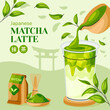 Matcha tea illustration in flat design