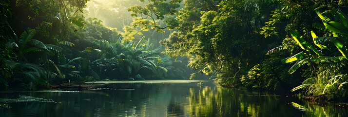 Amazon Aerial Symphony: A Mesmerizing View Over the Vast Amazon Rainforest, 