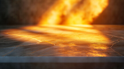 Wall Mural - A closeup of the glowing flame on an oven grill