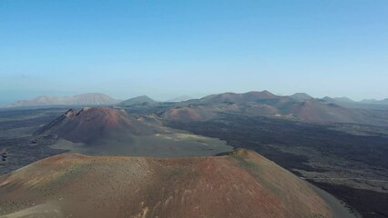 Canvas Print - parc national de Timanfaya et volcans à Lanzarote, canaries, Espagne	