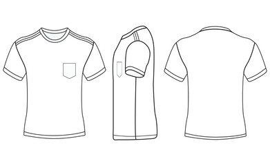 White T-shirt jersey for template front and back  VECTOR DESIGN