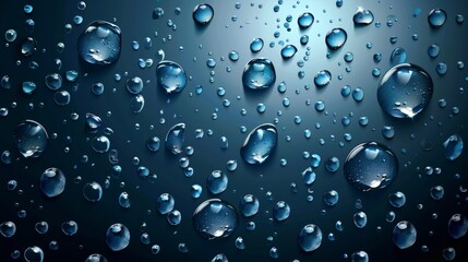 Wall Mural - Bubble background modern of rain drop water on glass. Realism clear condensation border 3d effect. Abstract dark spray illustration with tear blobs. Rainy liquid aqua design.