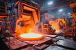 © Anoo - A bustling metallurgical plant with molten steel being poured into molds, creating a mesmerizing and symphonic display of industry in action