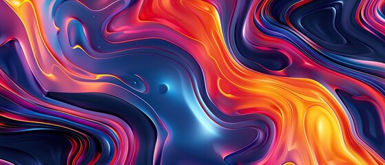 Wall Mural - Abstract art composition with vibrant colors and fluid shapes
