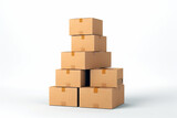 Fototapeta Mapy - pile of cardboard boxes
