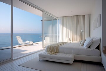 Minimalist Bedroom with Ocean View - Stylish Interior Design