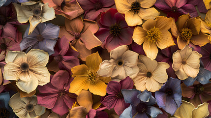 Poster -  a close-up texture of a variety of dried flowers