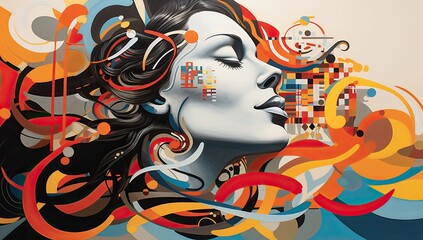 Wall Mural - Graffiti Glory: Abstract, Colorful Drawings Infusing Urban Walls with Creativity