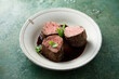 Roasted beef fillet with red wine sauce