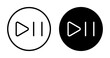 © Digisha - Audio/Video Control Icon Set. Music and video play/pause button vector symbols.