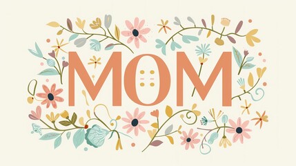 Icon graphic of the word mom UHD wallpaper