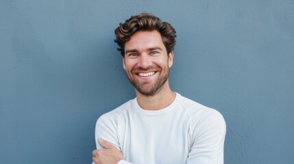 Sticker - Smiling Man in White Shirt