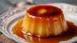 Delicious sweet dessert with caramel for real gourmets