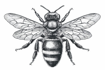 Hand drawn illustration of bubble bee