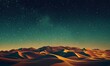Night Landscape, with Desert Sand Dunes, Generative AI
