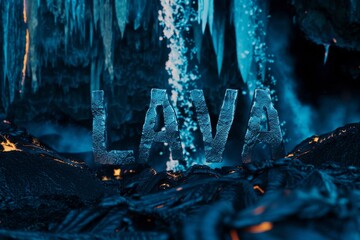 Wall Mural - The image is of lava, with the letters LAVA written in a stylized way