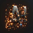 Artificial Intelligence Logo, Icon Vector symbol AI, deep learning blockchain neural network concept Machine learning, artificial intelligence, ai