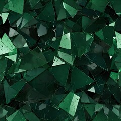 Wall Mural - AI generated illustration of green shattered glass on a stack