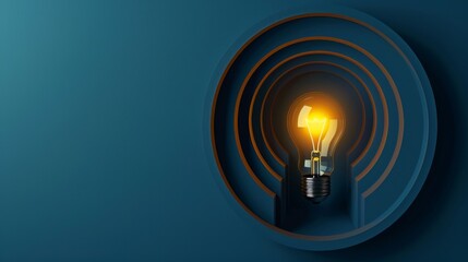 Idea and Innovation: A 3D vector illustration of a lightbulb with a keyhole