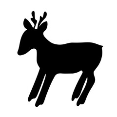 Vector isolated illustration of a roe deer animal.Silhouette of a deer.