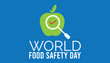 WORLD FOOD SAFETY Day observed every year in June. Template for background, banner, card, poster with text inscription.