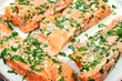 Raw marinated salmon or trout.