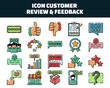 Icon customer reviews and feedback vector illustration set