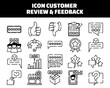 Icon customer reviews and feedback vector outline illustration set