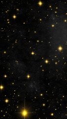 Wall Mural - Starry Dark Night Sky with Golden Stars phone wallpaper background