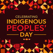 © visuals6x - Celebrating Indigenous Peoples' Day, Traditional background design with Shapes and greetings typography in the center.
